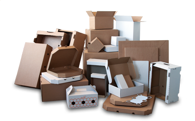 Įvairių tipų ir dydžių kartoninės dėžutės